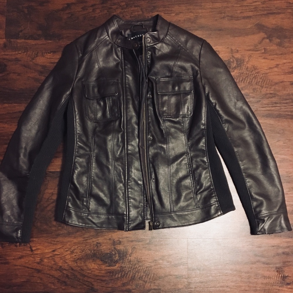 Brown leather jacket